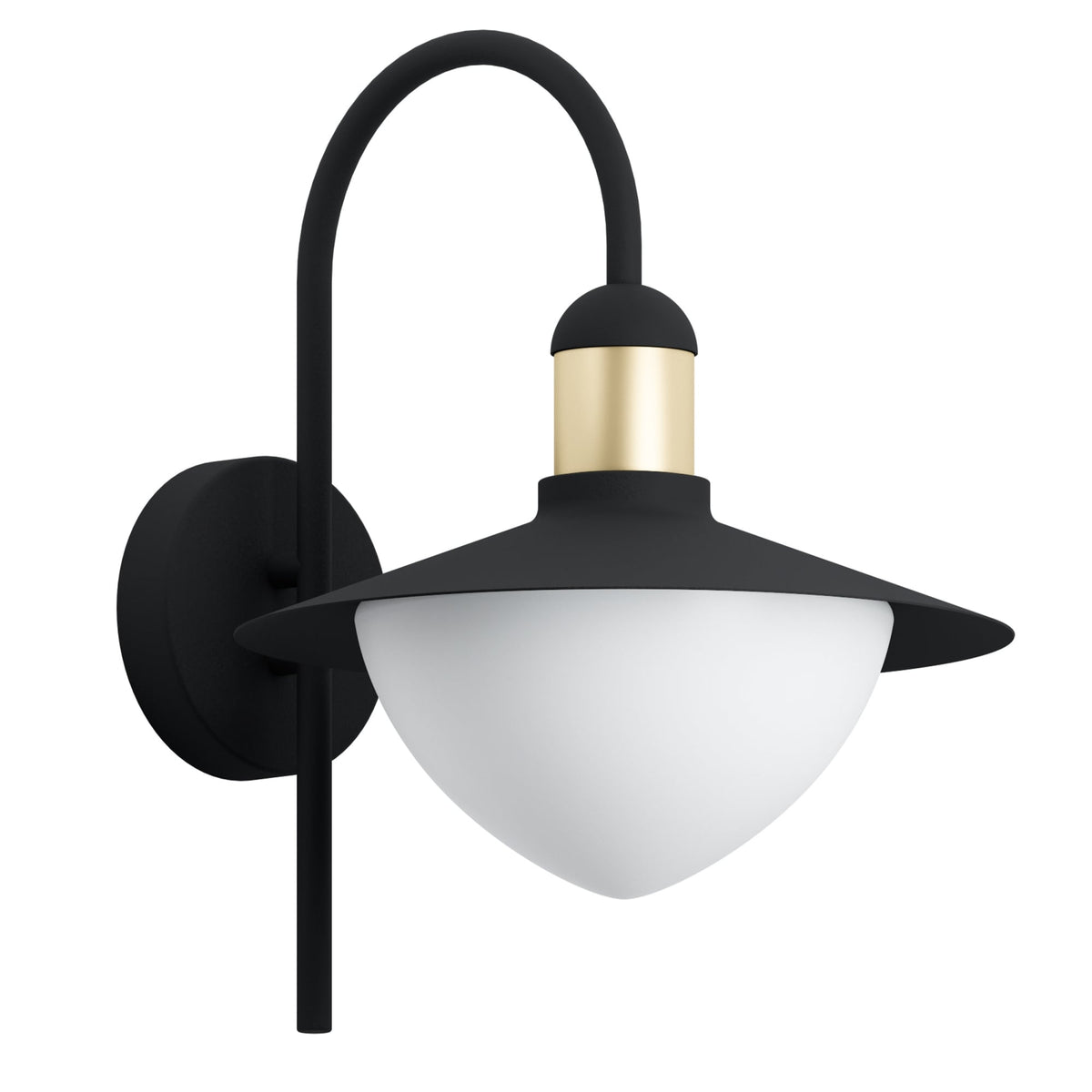 Sirmione IP44 Outdoor Wall Light in Black and Gold