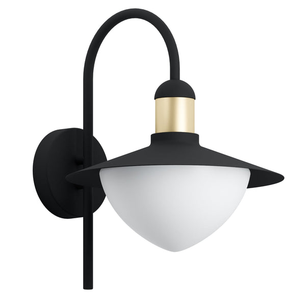 Sirmione IP44 Outdoor Wall Light in Black and Gold