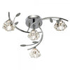 Sierra Chrome 4 Light Semi-Flush with Sculptured Glass Shades