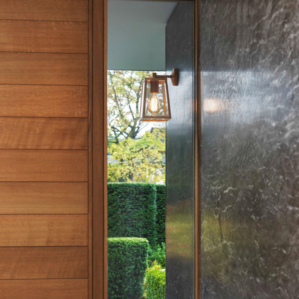 Calvi Wall 215 Lantern Exterior Wall Light in Antique Brass