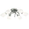 Opera Chrome 6 Light Semi-Flush with Opal Glass Shades
