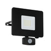 Faedo 3 LED IP44 Outdoor 30w PIR Sensor Flood Light in Black