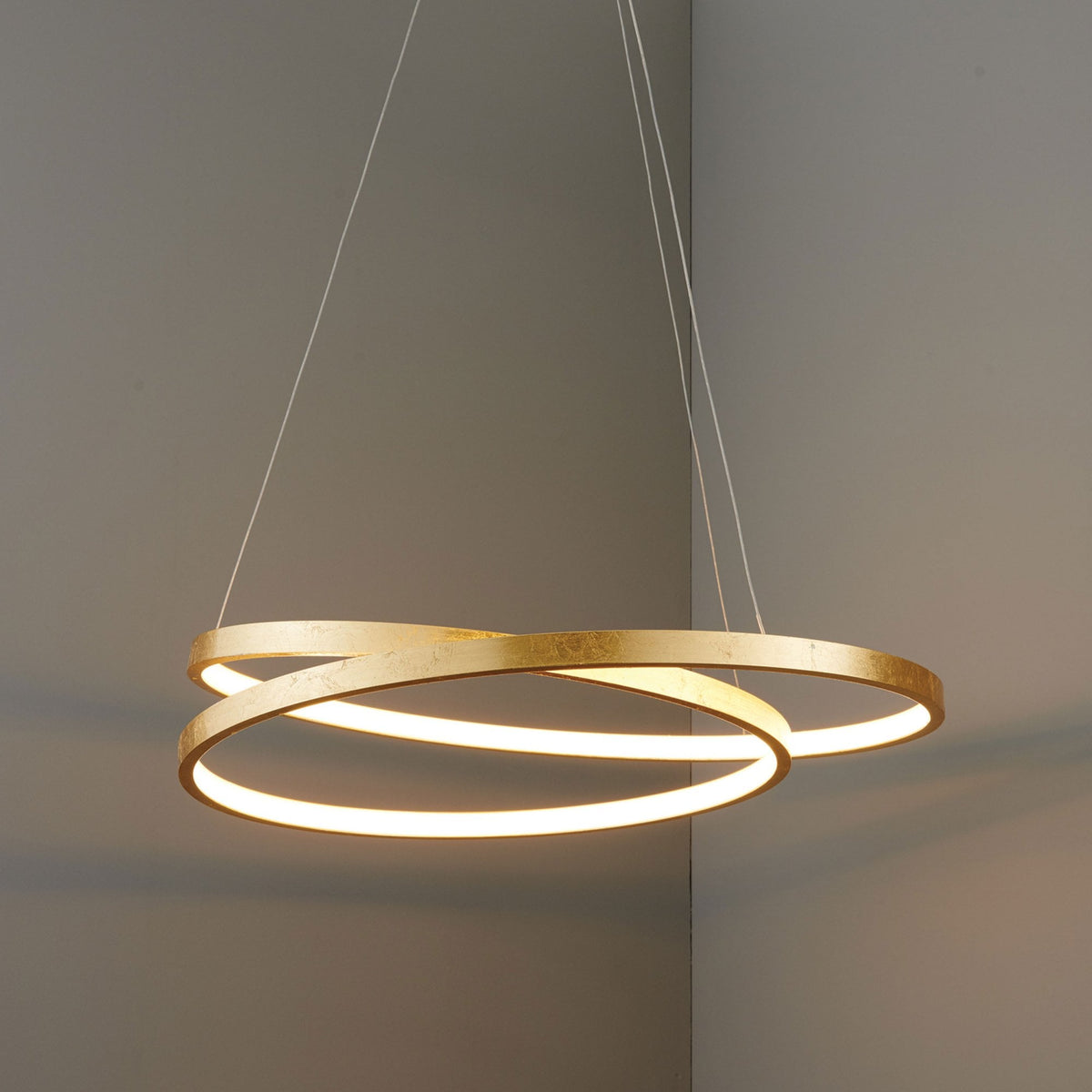 Scribble Pendant Light 33w LED Finished in Gold Leaf