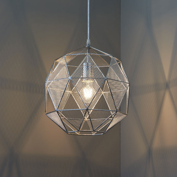 Armour Geometric Pendant In Chrome