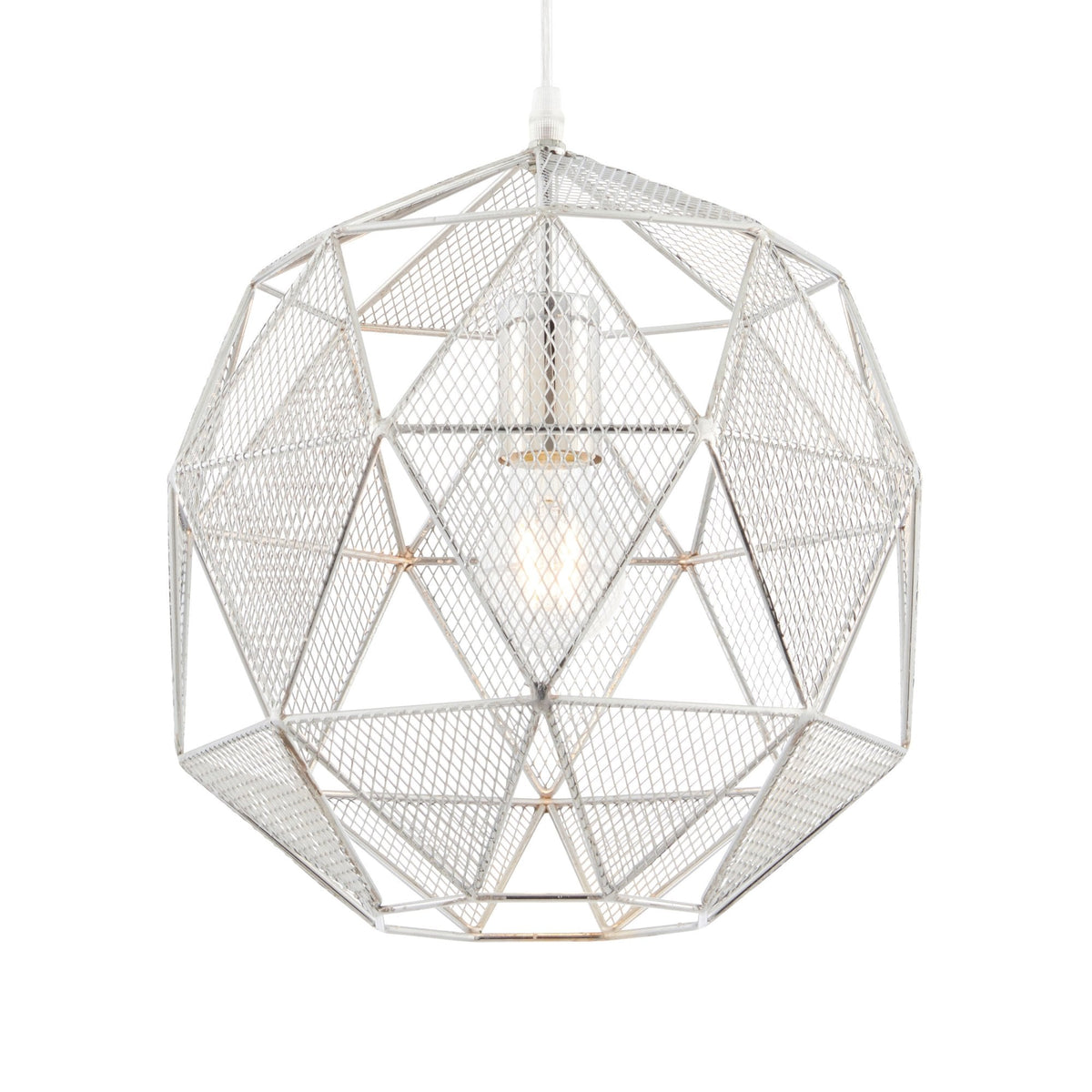 Armour Geometric Pendant In Chrome