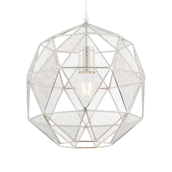 Armour Geometric Pendant In Chrome