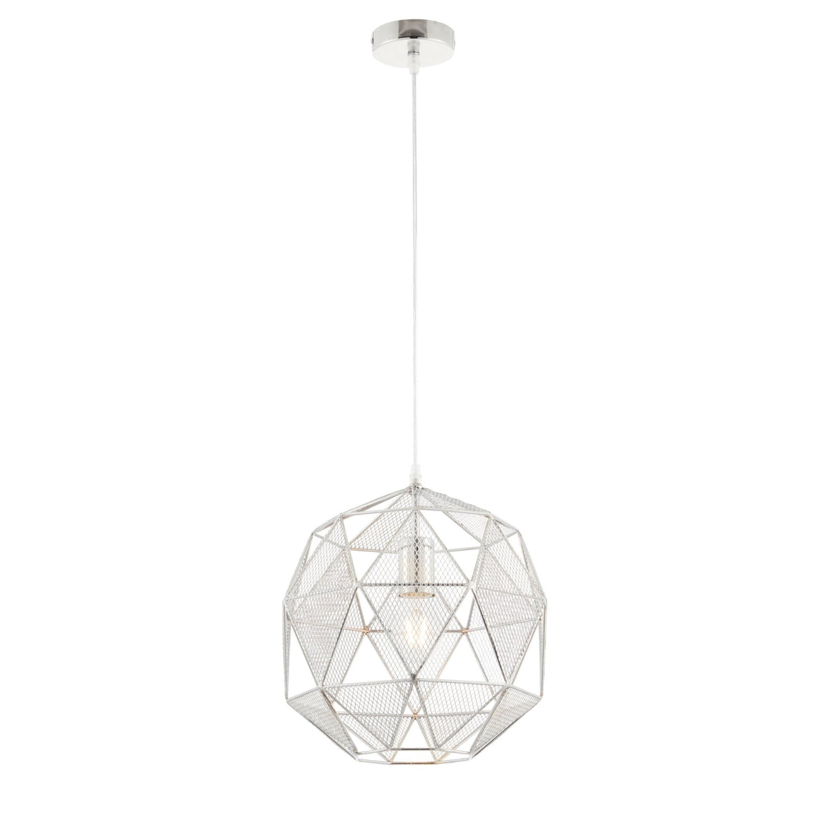 Armour Geometric Pendant In Chrome
