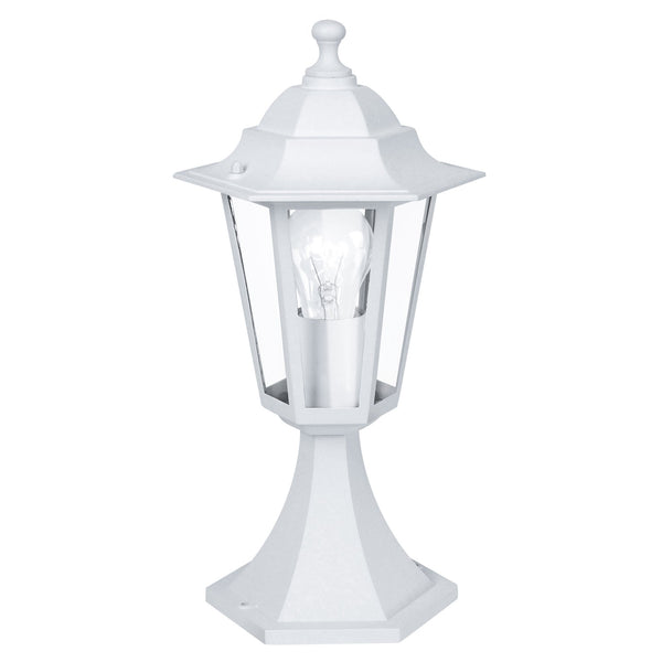 Laterna 5 White IP44 Exterior Cast Aluminium Pedestal Light