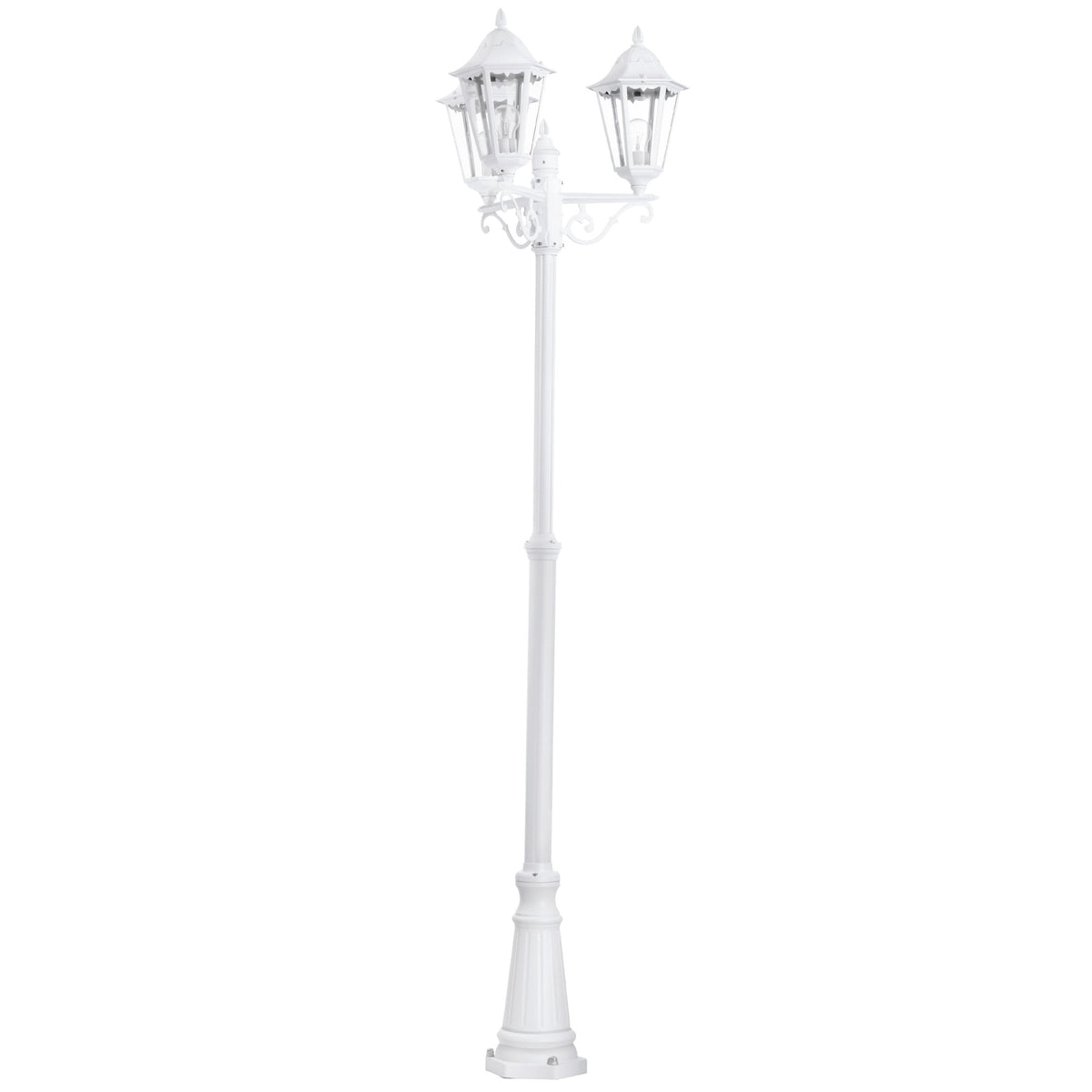 Navedo White IP44 Exterior Cast Aluminium Lamp Post Light