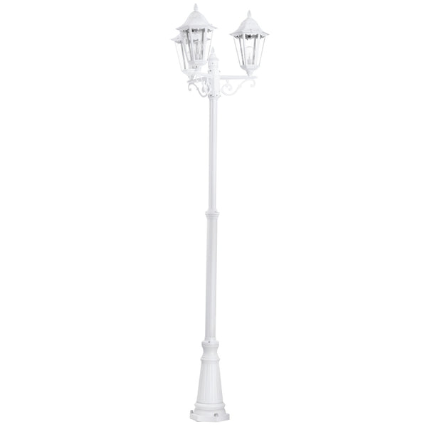 Navedo White IP44 Exterior Cast Aluminium Lamp Post Light