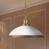 Bistro Antique Brass Pendant with Acid Glass Shade