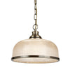 Bistro II Pendant In Antique Brass With Holophane Glass Shade
