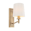 Ortona Switched Wall Light in Matt Antique Brass and White Shade