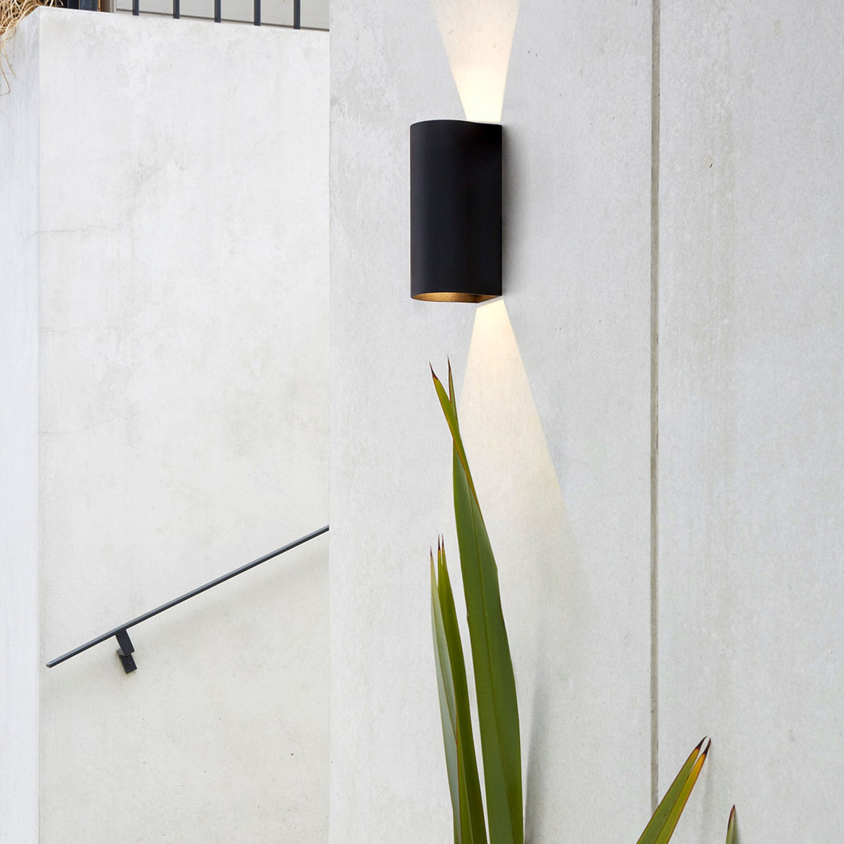 Dunbar 255 LED Up and Down Exterior Wall Light in Black