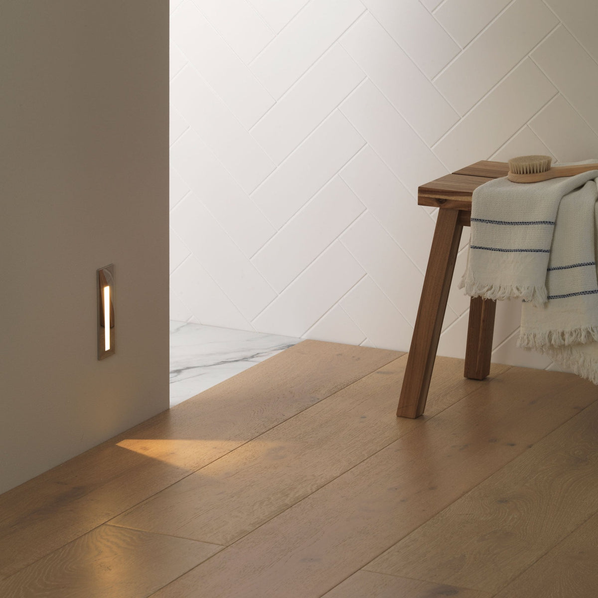 Borgo 55 White LED Wall Light or Plinth Light