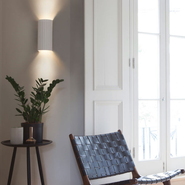 Kymi 220 Wall Light Finished in White Plaster