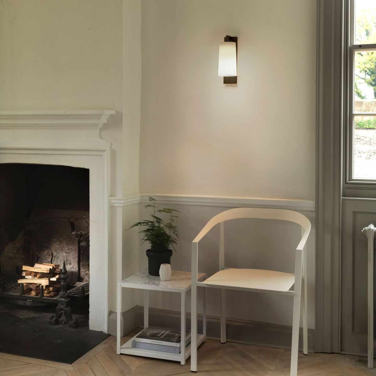 Lago 280 IP44 Wall Light in Matt Nickel