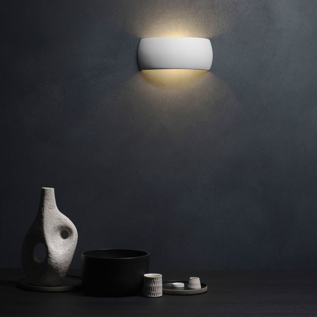 Milo 300 Ceramic Wall Light in White