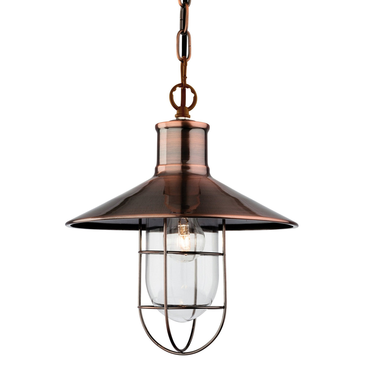 Crescent Pendant Light in Antique Copper