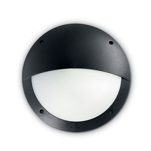 Lucia EL Coastal IP66 E27 Round Eyelid Bulkhead Light in Black