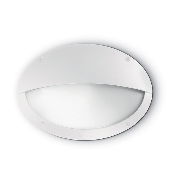Maddi 2 Coastal IP66 E27 Oval Eyelid Bulkhead Wall Light in White