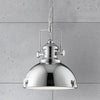 Industrial Pendant in Bright Chrome with Acrylic Diffuser