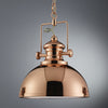 Industrial Pendant in Bright Copper with Acrylic Diffuser