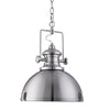 Industrial Pendant in Satin Silver with Acrylic Diffuser