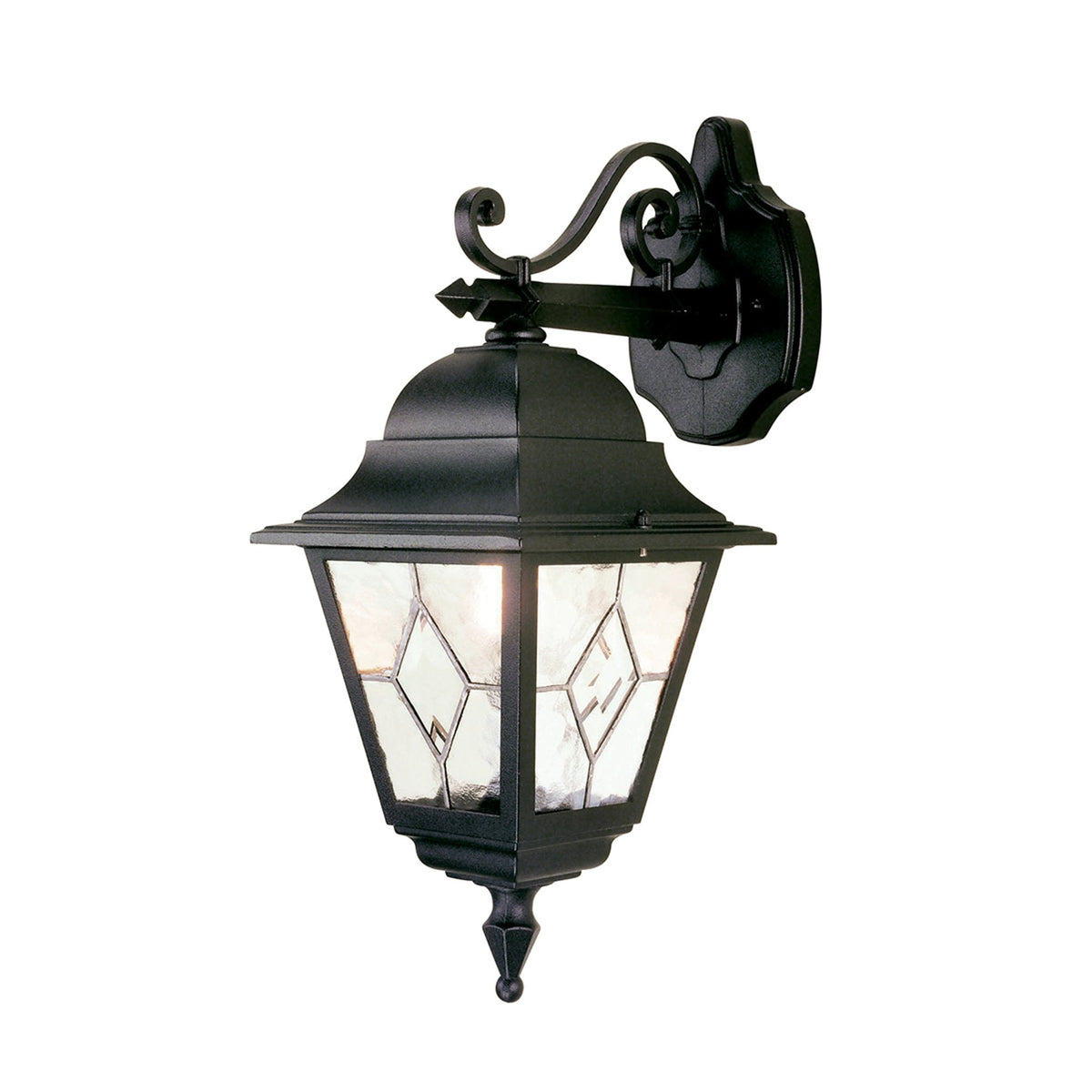 Norfolk Outdoor IP43 Down Wall Lantern in Black