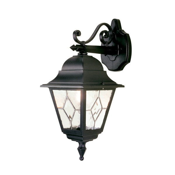 Norfolk Outdoor IP43 Down Wall Lantern in Black