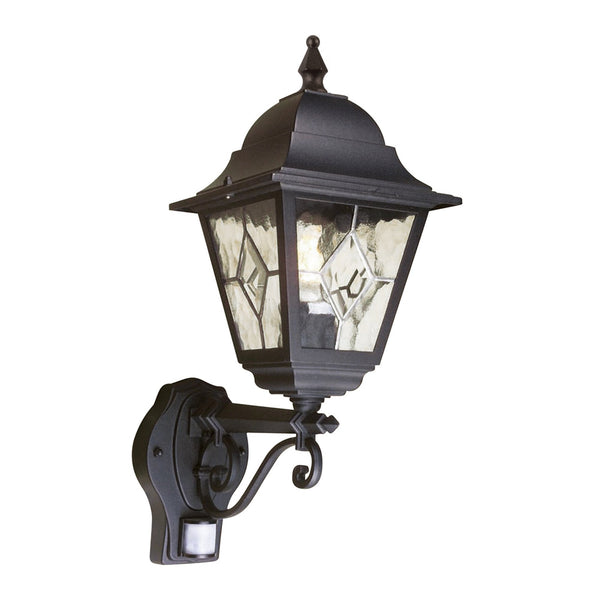 Norfolk PIR Outdoor IP43 Wall Lantern in Black