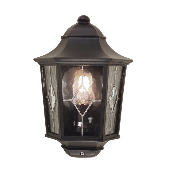 Norfolk Outdoor IP43 Half Wall Lantern in Black