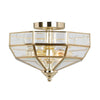 Old Park Semi Flush Ceiling Light in Antique Brass