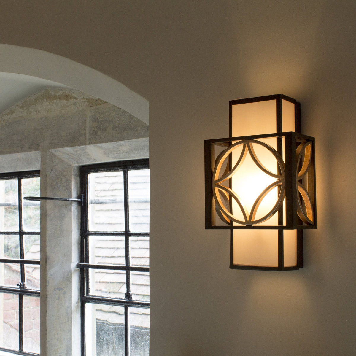 Remy Single Wall Light in Bronze and Gold