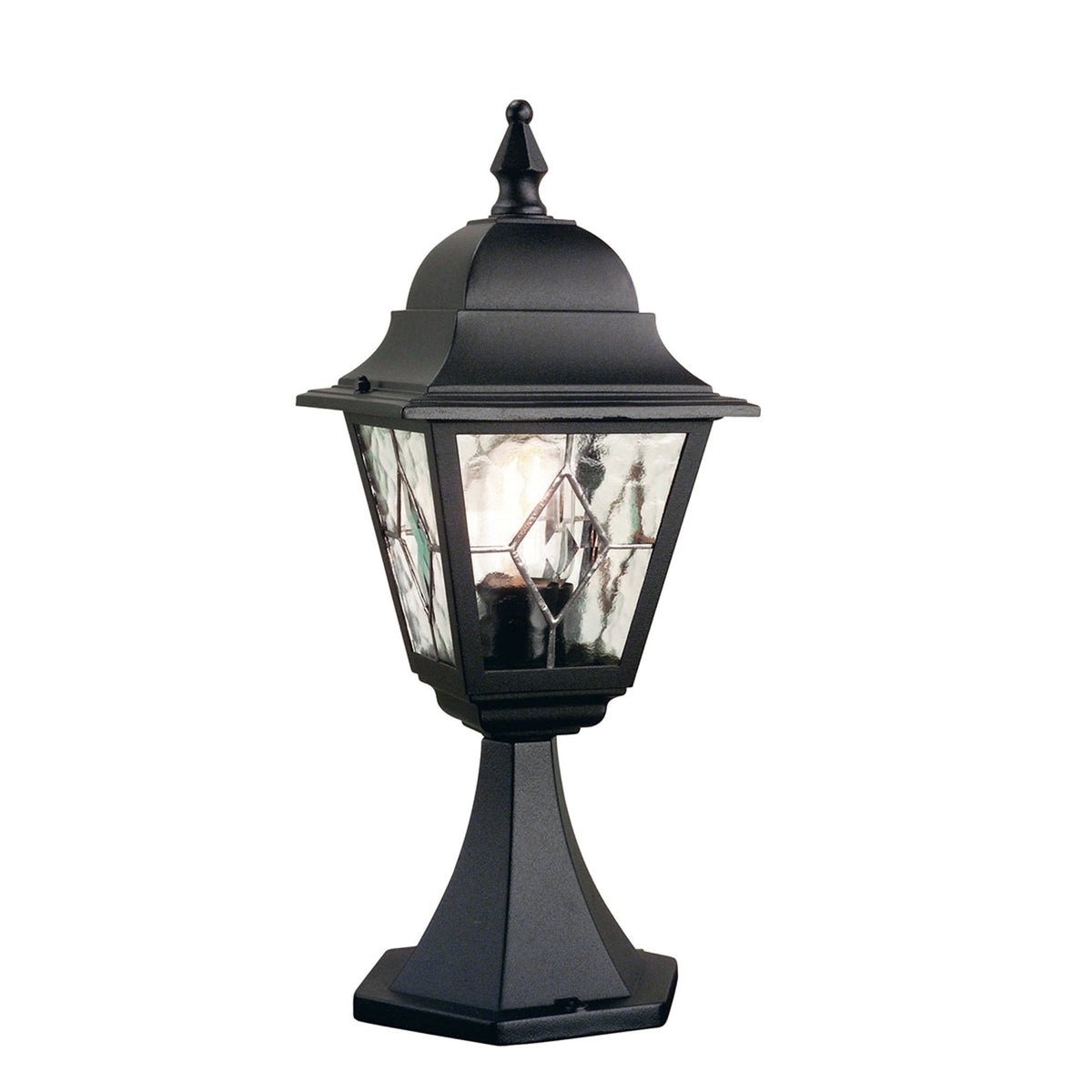Norfolk Outdoor IP43 Pedestal Lantern in Black