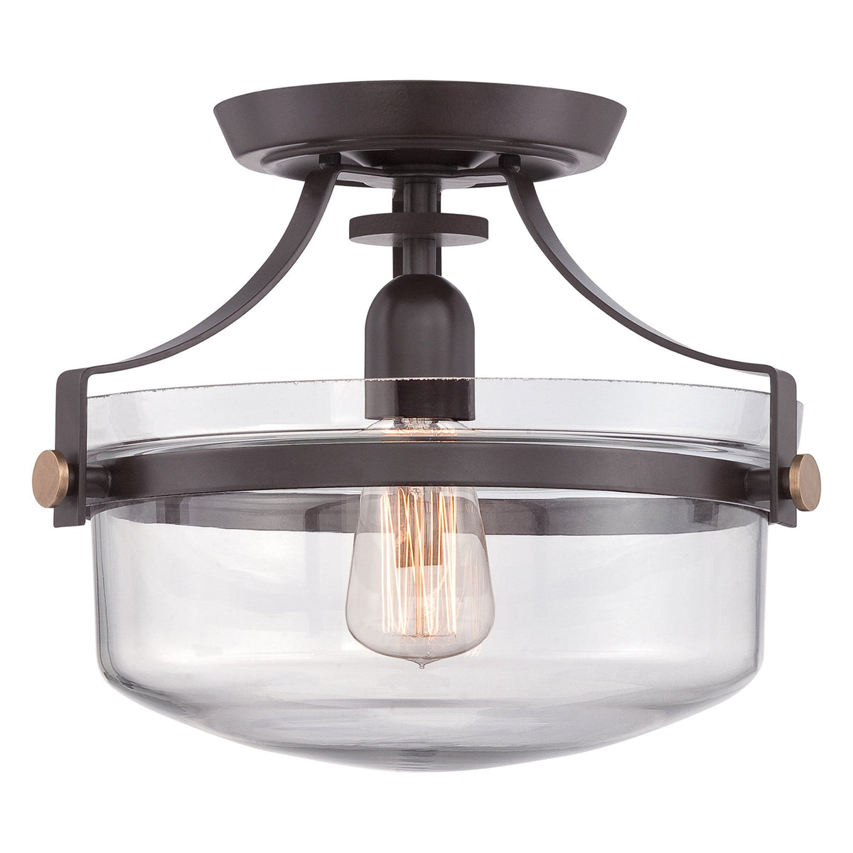 Penn Station Semi Flush Light in Western Bronze
