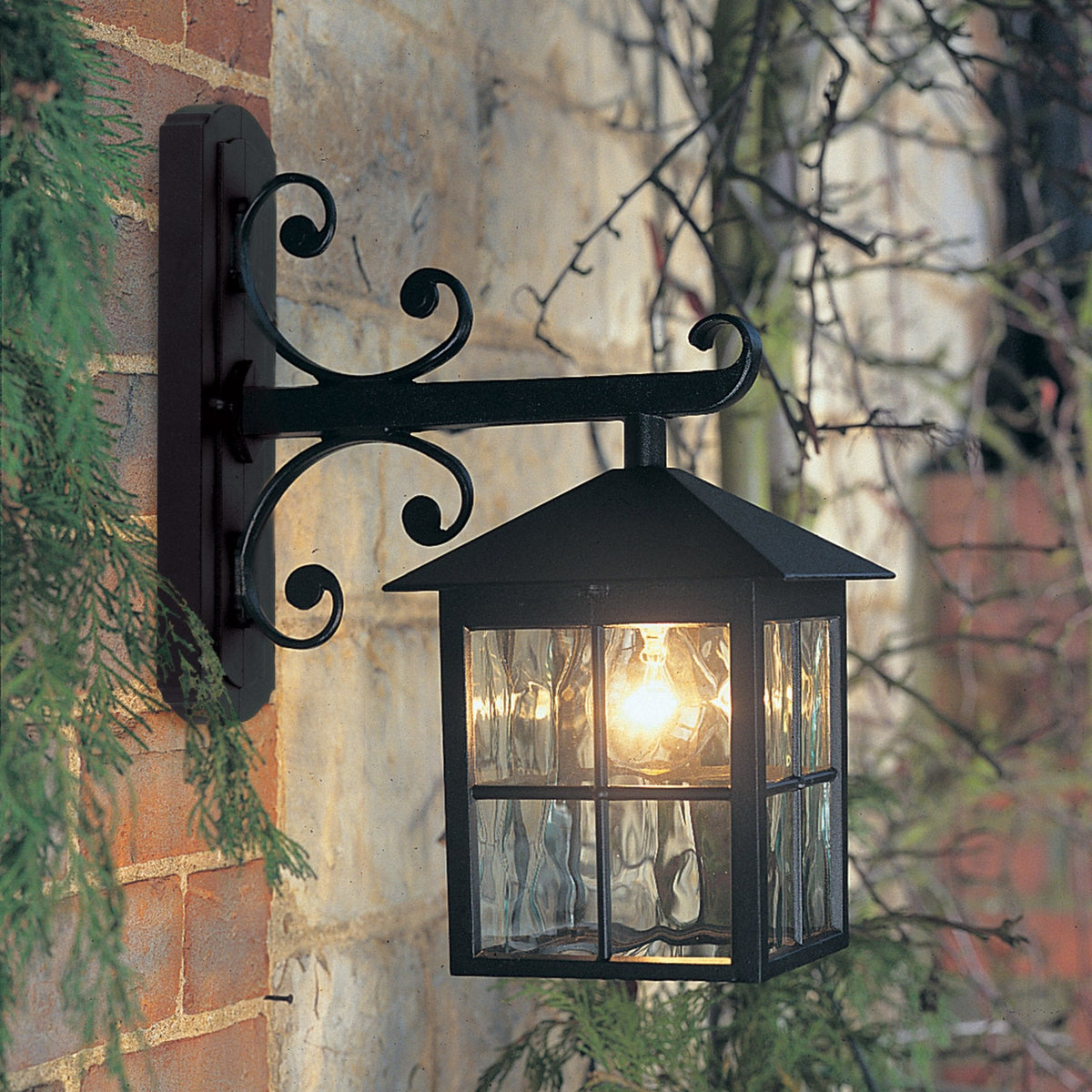 Winchester Outdoor IP43 Down Wall Lantern in Black
