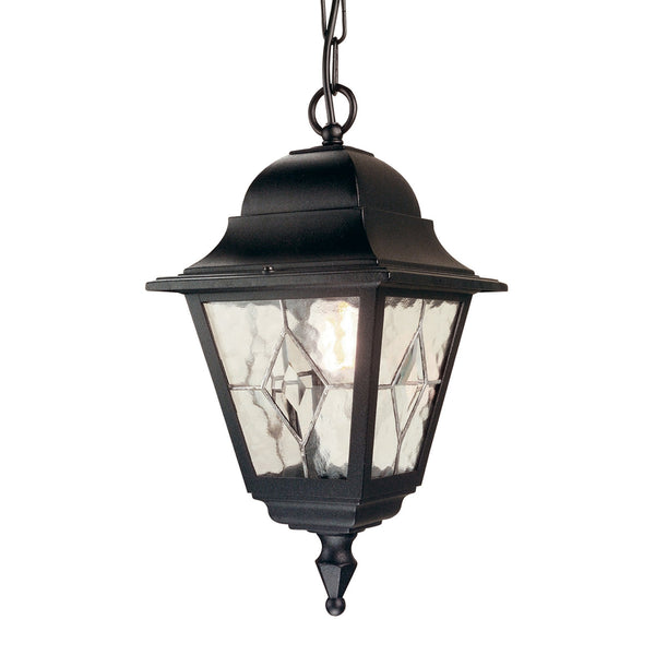 Norfolk Outdoor IP43 Chain Pendant Lantern in Black