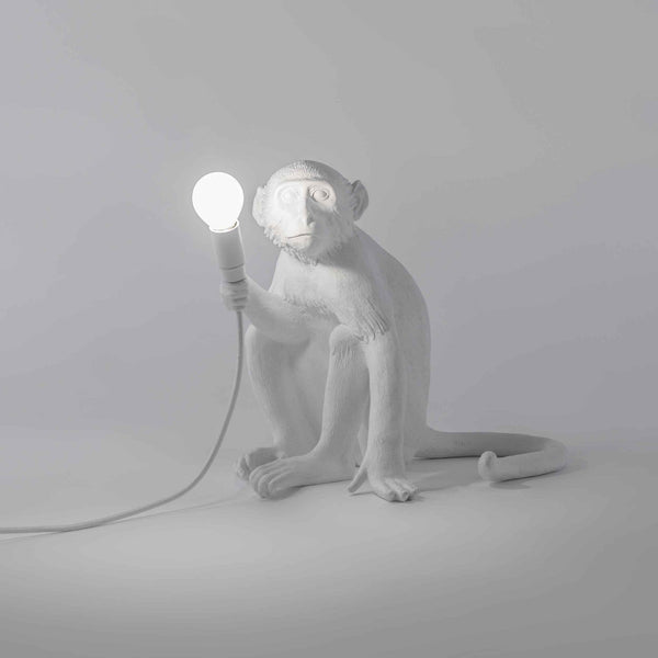 Monkey Indoor Lamp Sitting Edition in White