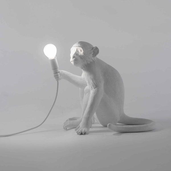 Monkey Indoor Lamp Sitting Edition in White
