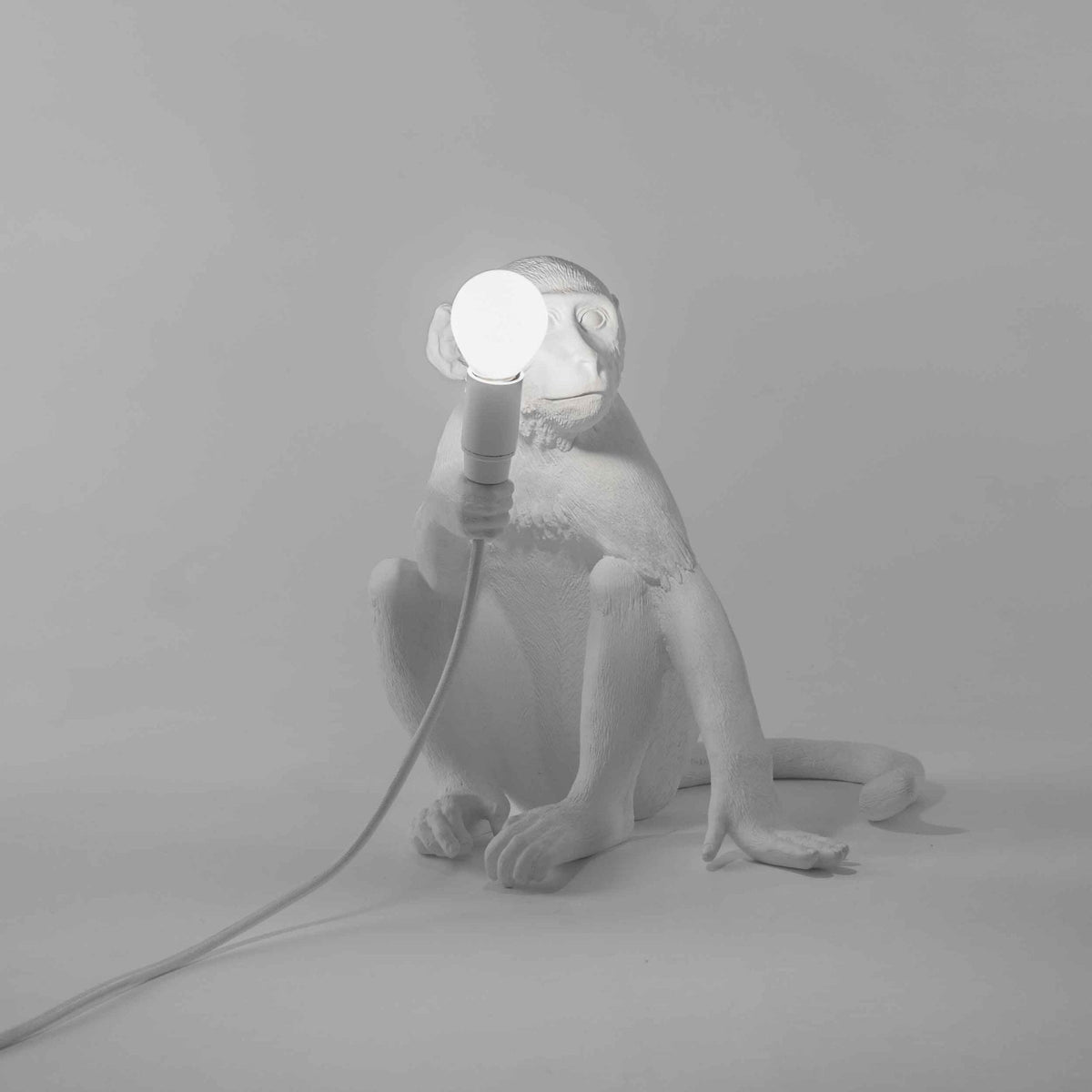 Monkey Indoor Lamp Sitting Edition in White