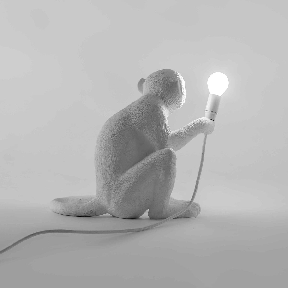 Monkey Indoor Lamp Sitting Edition in White