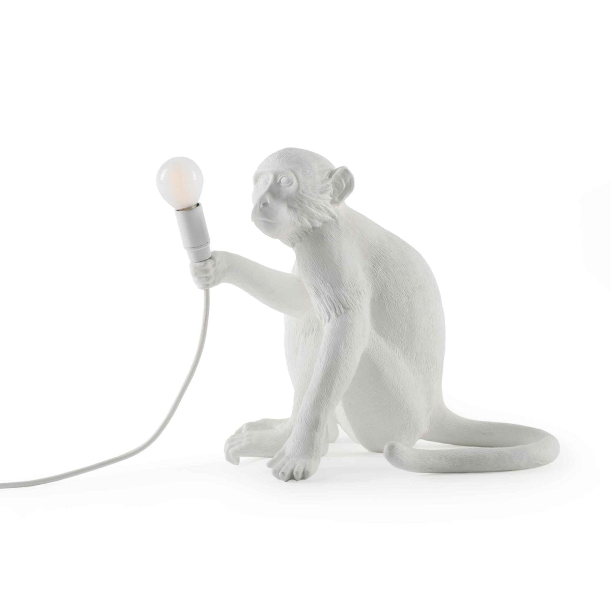 Monkey Indoor Lamp Sitting Edition in White