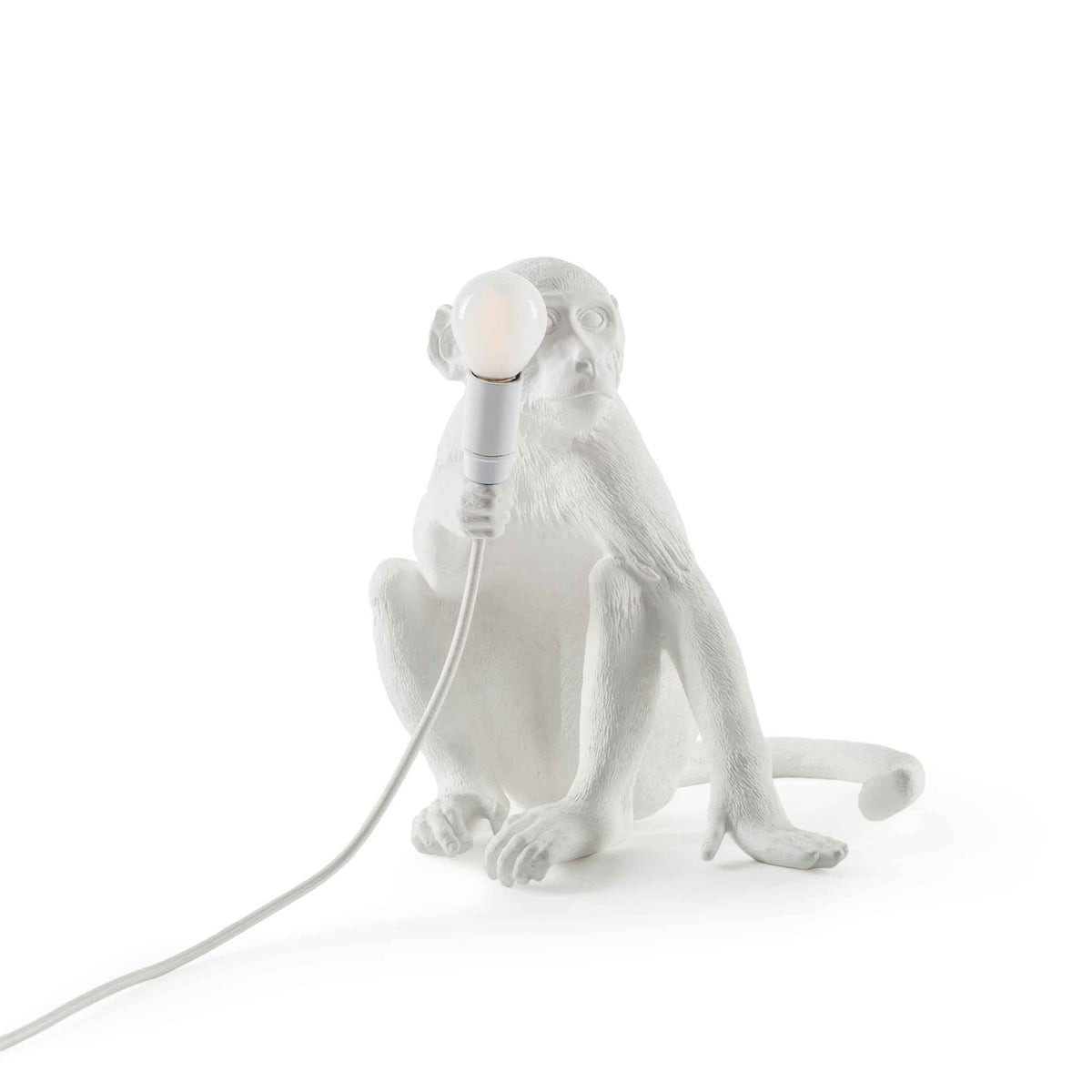Monkey Indoor Lamp Sitting Edition in White
