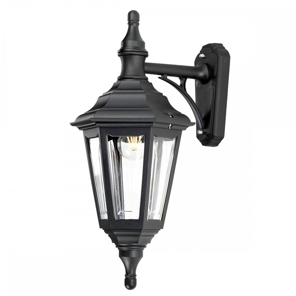 Kinsale 6 Sided Outdoor Wall Up or Down Light in Black