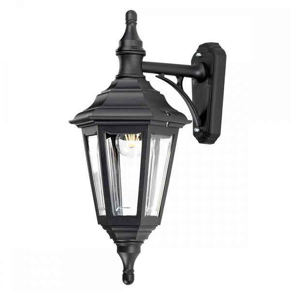 Kinsale 6 Sided Outdoor Wall Up or Down Light in Black