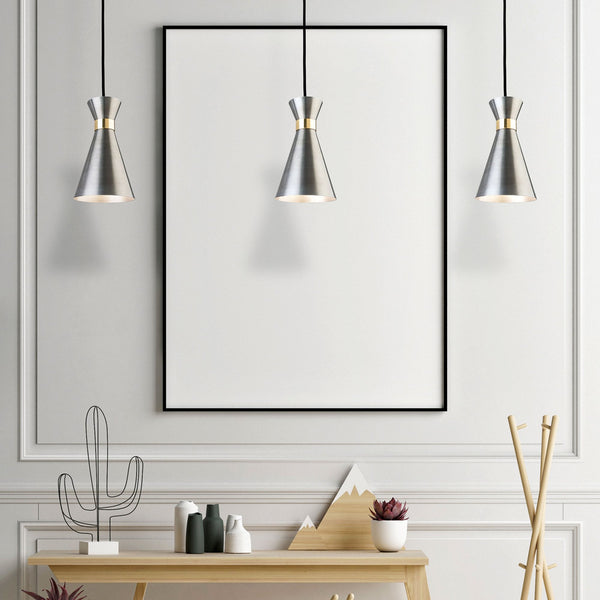 Ohio Single Pendant In Antique Gold with Brass Band