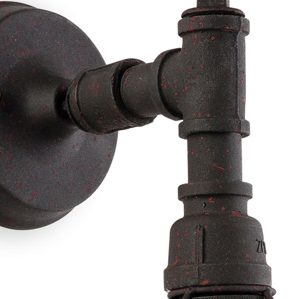 Industrial Factory 5 Light Semi Flush in Rustic Black