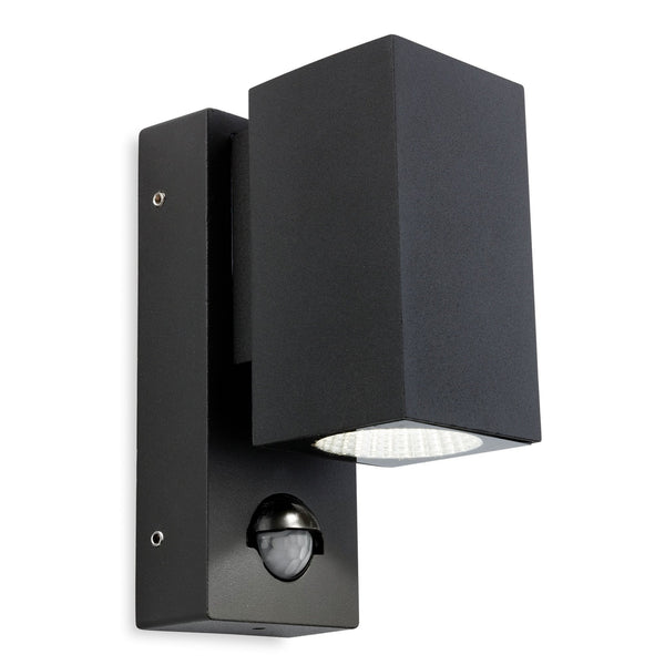 Dino PIR Single LED Exterior Wall Light in Graphite