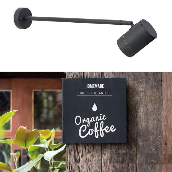 Sign Light IP65 Exterior Graphite Wall Light